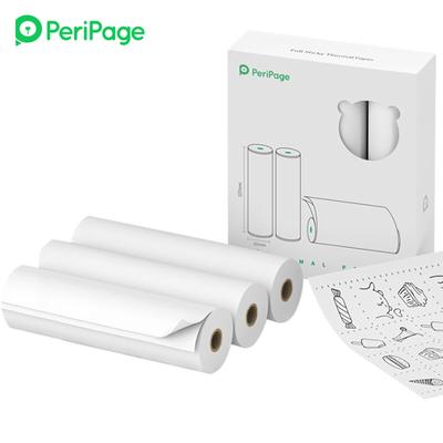 PeriPage 107 x 30 mm Rouleau d'autocollants imprimables Papier thermique auto-adhésif sans BPA Papier collant