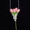 Fashion Flower Arrangement Packaged Pendant Necklace for Women Exquisite Sweet Bouquet Packaging Collarbone Chain Jewelry Gift