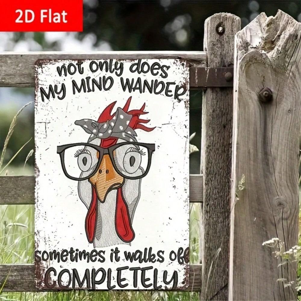 pc Wandering Chicken Funny Metal Sign x Vintage Rustic Wall Art Country Kitchen Decor Unique Gift Idea