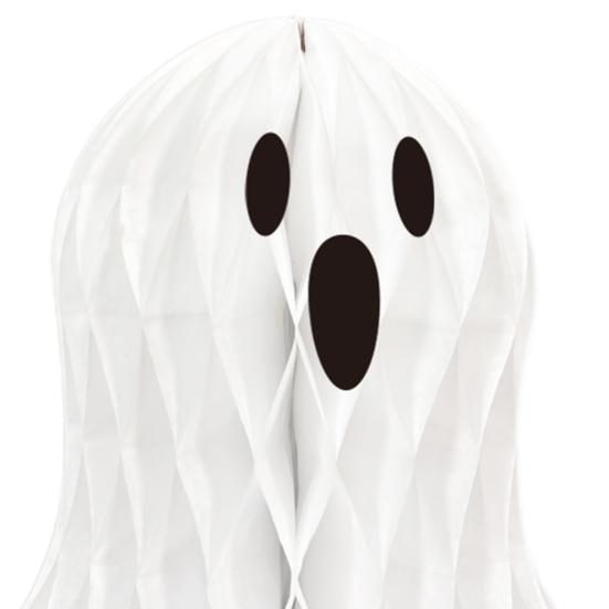 Halloween Ghost Hanging Decoration White Paper Ghost Honeycomb Centerpieces for Indoor Outdoor Halloween Party Decor