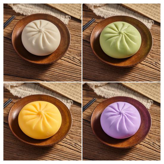Fake Steamed Bun Toy Realistic Prop Soft TPR Stress Relief Squeeze Ball for Prank Anxiety Relief Fidget Toy