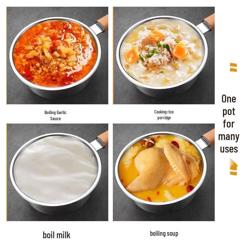 ZISIZ Stainless Steel Baby Food Milk Pot with Steamer