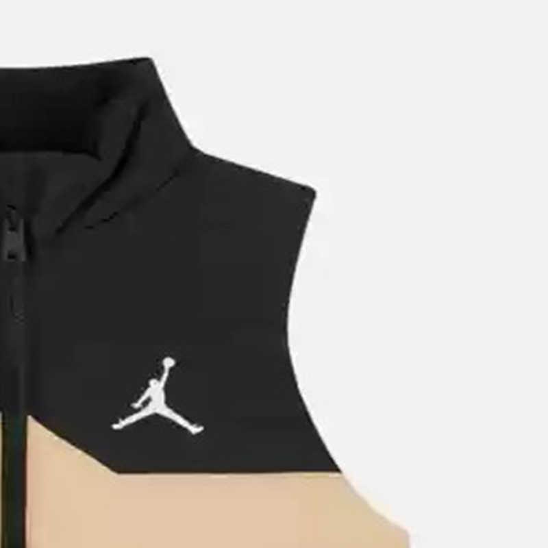 Jordan Down Vest Fashion Simple Warm Duck Down Kids Vests Black Khaki HQ8120-200