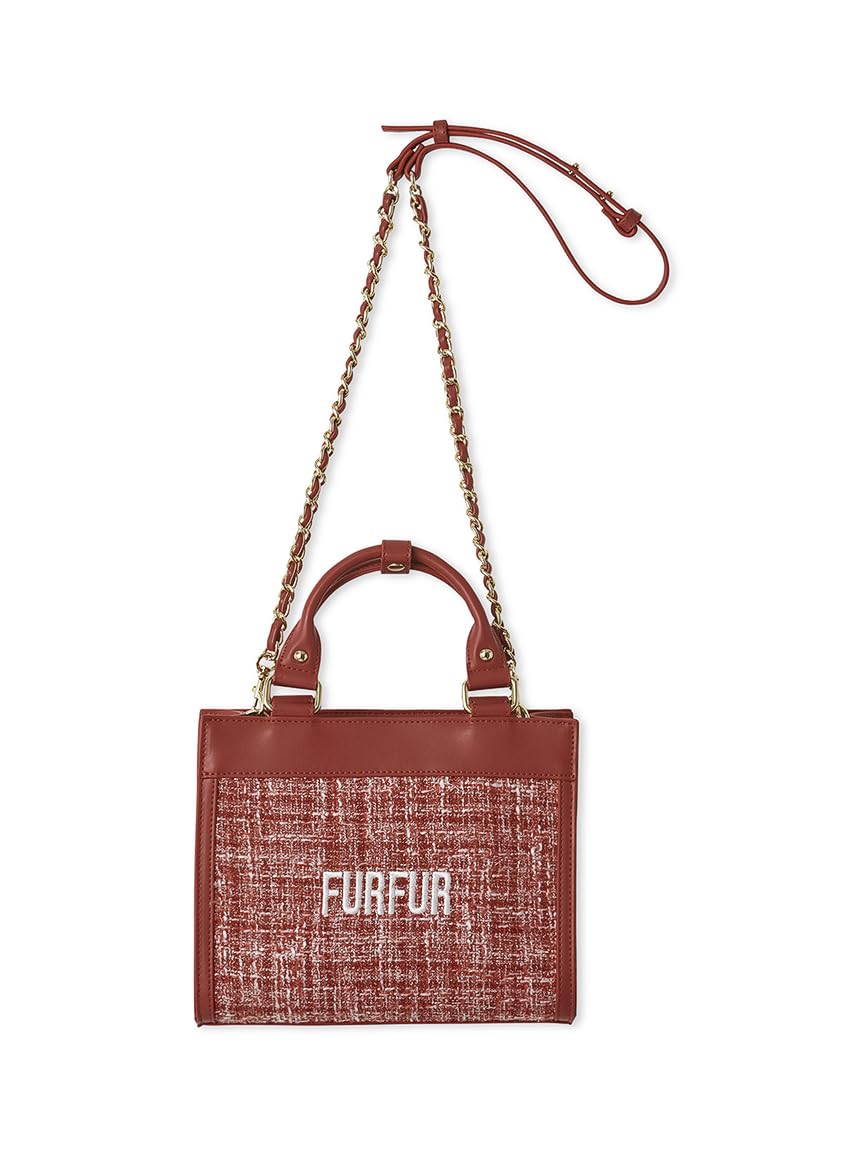 Furfur Tweed Logo Tote Bag RWGB261513 Red Free Size Women s 10200₽