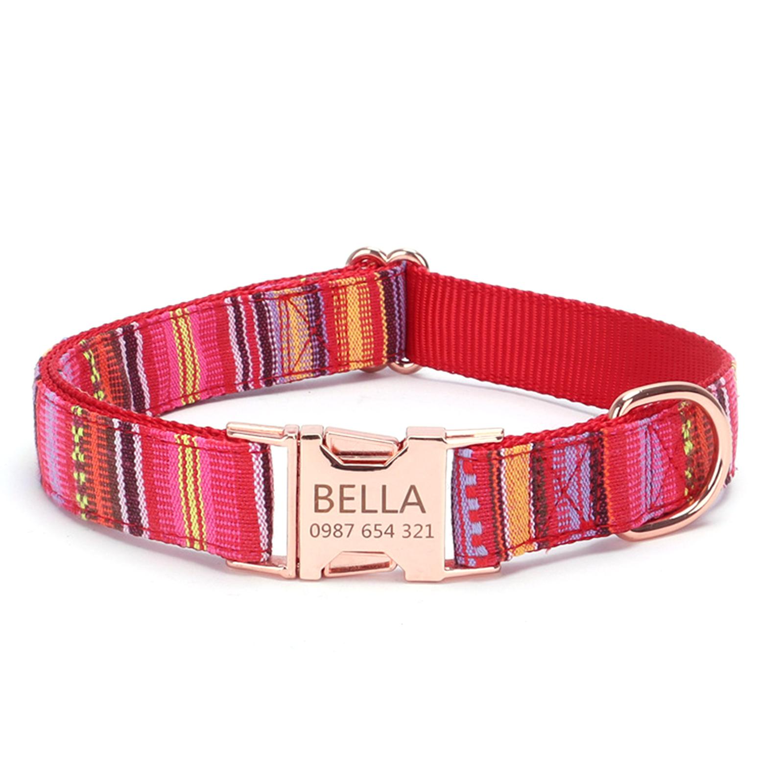 Прочный Богемный Ошейник для Собаки с Металлической Пряжкой Персонализированный Этнический Стиль Ошейник для Питомца Регулируемый Наружный Ошейник для Любителей Животных One Size