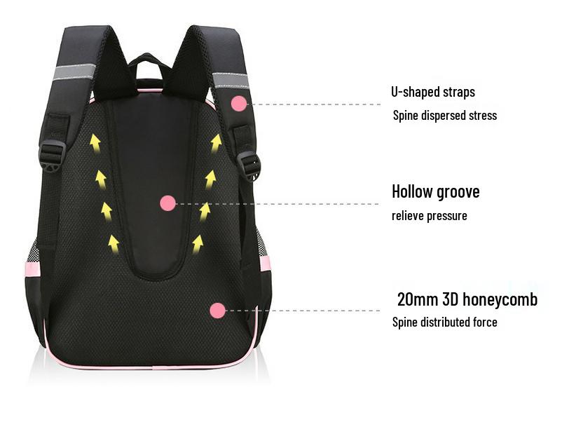 Plecak na kółkach w stylu koreańskim dla dziewcząt, w wieku 6-12 lat, klasy 1-3, 5-6 z szelkami redukującymi obciążenie.