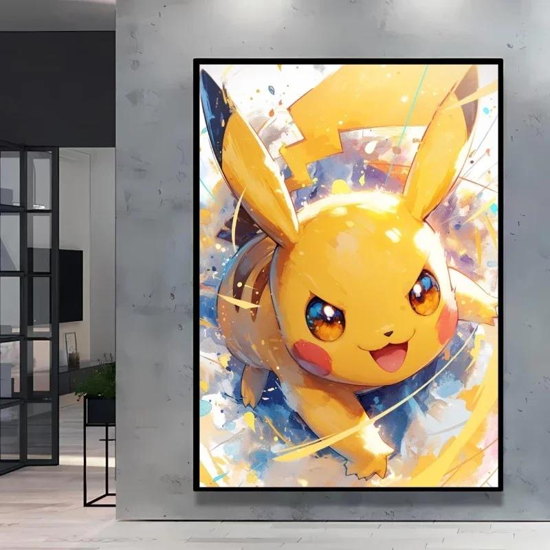 Classic Anime Canvas Posters Pokemon Pikachu Kids Gifts Eeveelution Canvas Painting Cool Wall Art Picture Home Bedroom