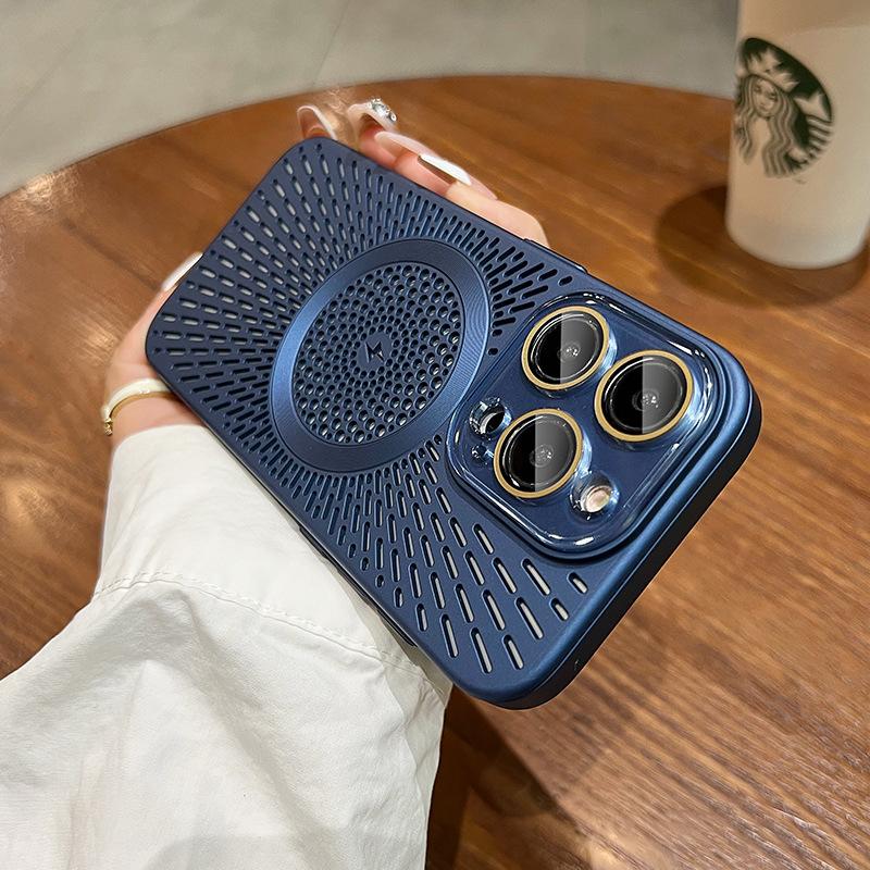 Car Magnetic Suction Suitable for Apple 16promax Mobile Phone Case IPhone 15 New Cooling 13 Simple 12 Anti Fall Men