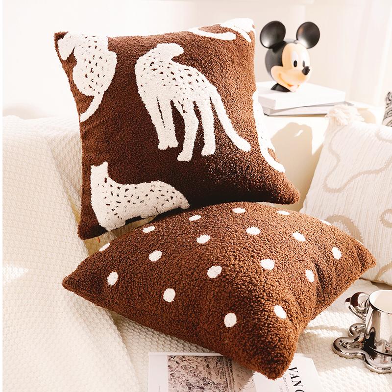 Brown Vintage Throw Pillow Sophisticated Sofa Throw Pillow Set Simple Bedside Cushion for Bedroom Decorative Throw Pillow