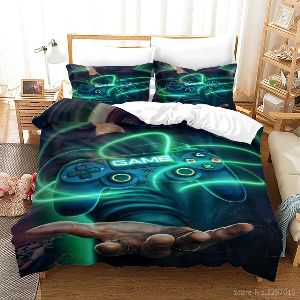 Black Game Gamepad Pattern 3d Bedding Set Classic Digital Print Duvet Cover Pillowcase Europe/Australia/USA Twin Queen King Size