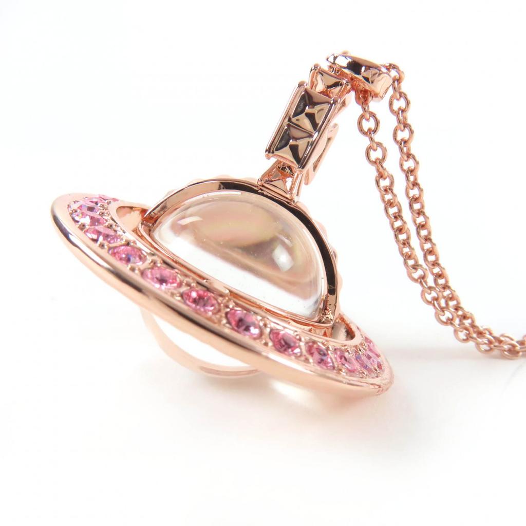 Excellent Vivienne Westwood Orb Necklace Pendant with Rhinestones Rose Pink Used
