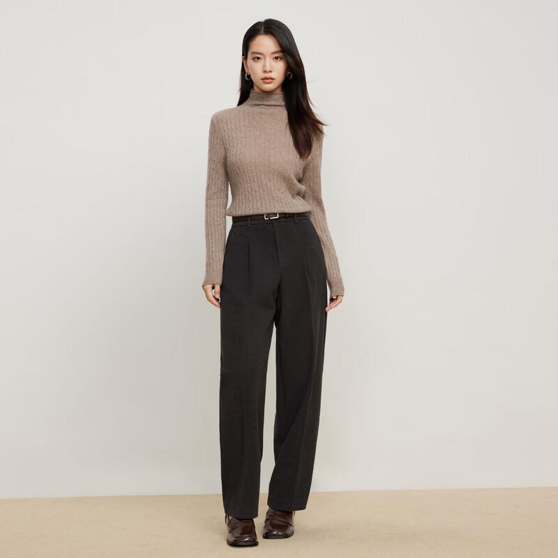 Elva' Island Women's Pleated Straight-Leg Suit Pants