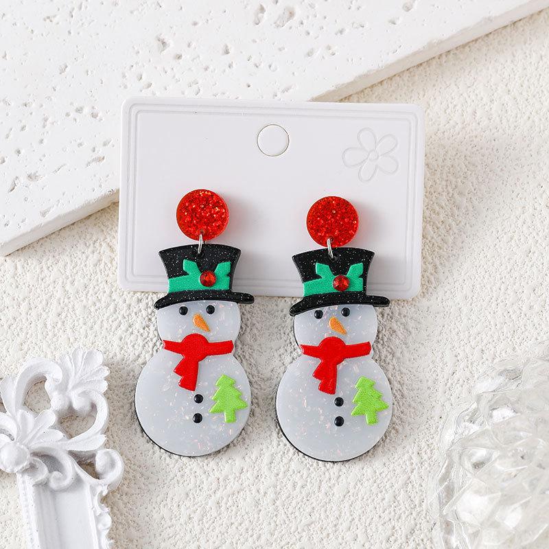European & American Christmas Earrings: Cute Snowflake & Tree Designs for Women