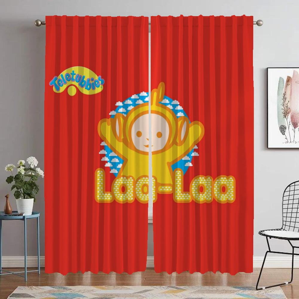 Nowoczesne zasłony do salonu 2 sztuki Teletubbies rolety dziecięce Zasłona zaciemniająca do pokoju 2 panele Dekoracja Halloween przegroda