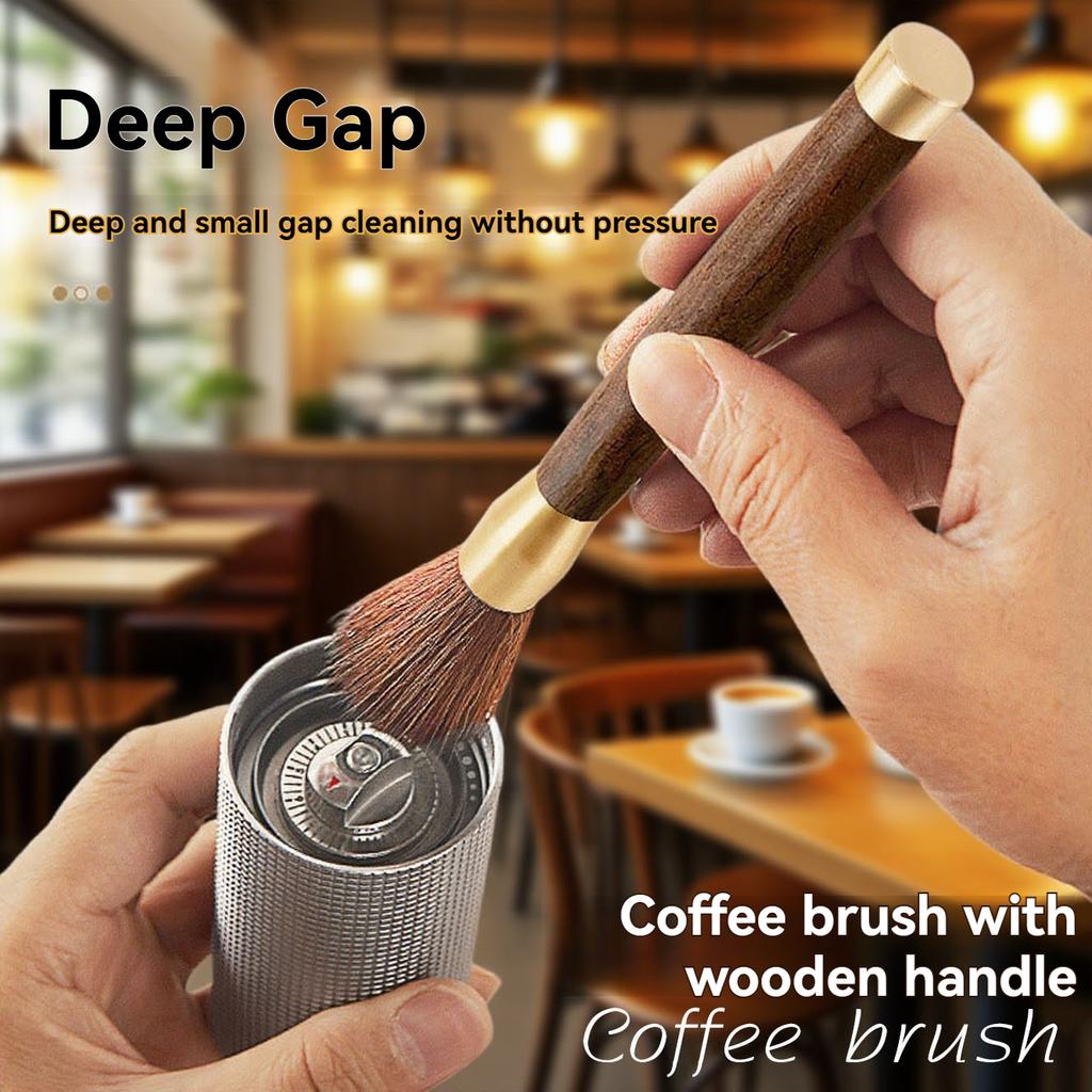 Coffee Grinder Cleaning Brush Wooden Handle Bean Powder Dusting Espresso Brush Barista Tool Coffee Machine Cleaning Brush
