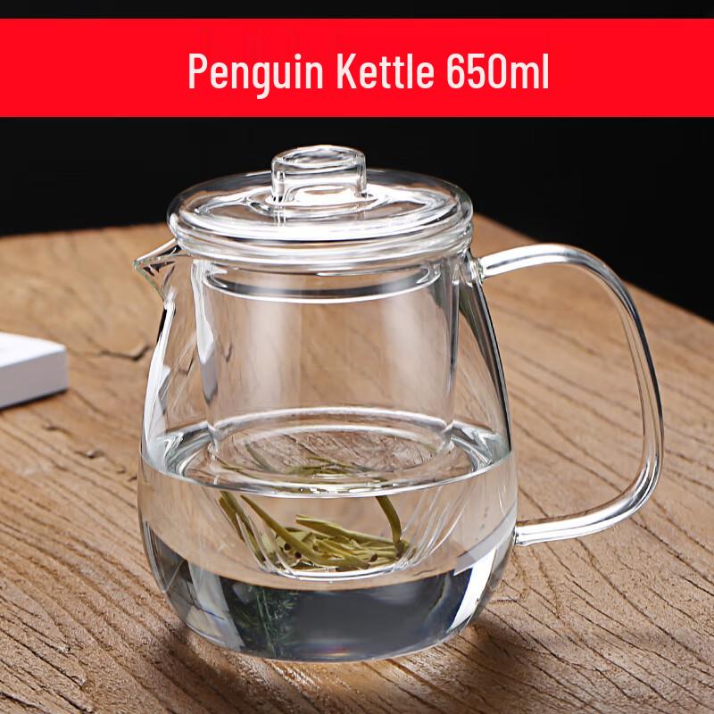 Shijin Heat-Resistant Glass Penguin Teapot with Infuser
