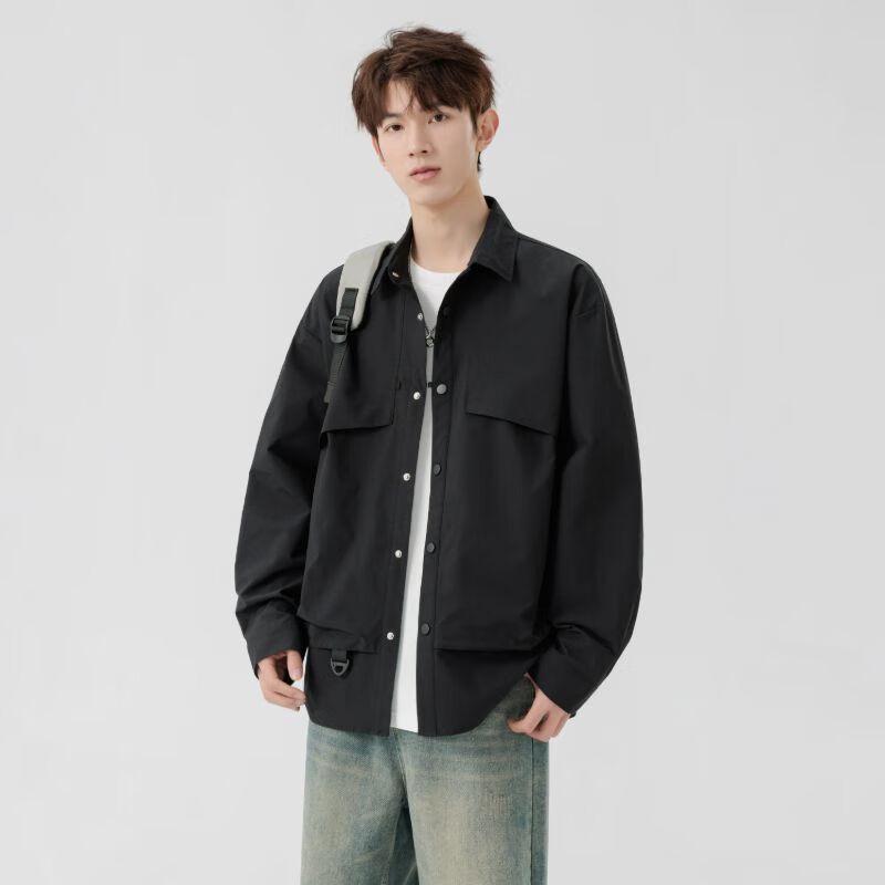 Wassup Sohot Men's Casual Lapel Shirt Jacket