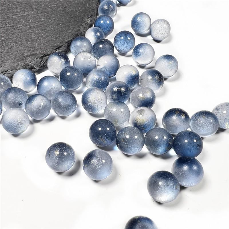 Imitation Etched Gold Sprinkled 12mm Glazed Glass Round Bead for Hairpin Accessories