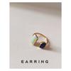 Mary Blue Drop Glaze Open Ring, Simple Ring Women, Versatile Fashion Sweet Style Internet Celebrity Jewelry