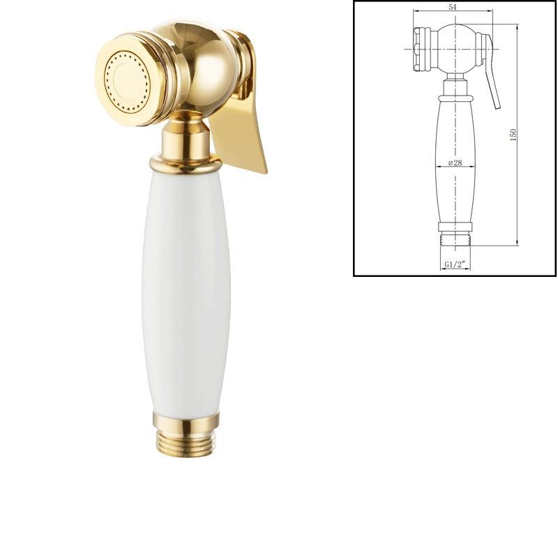 Brass Vintage Spray Gun Kitchen Pull-Out Flush Head Bathroom Toilet Companion Booster Flusher