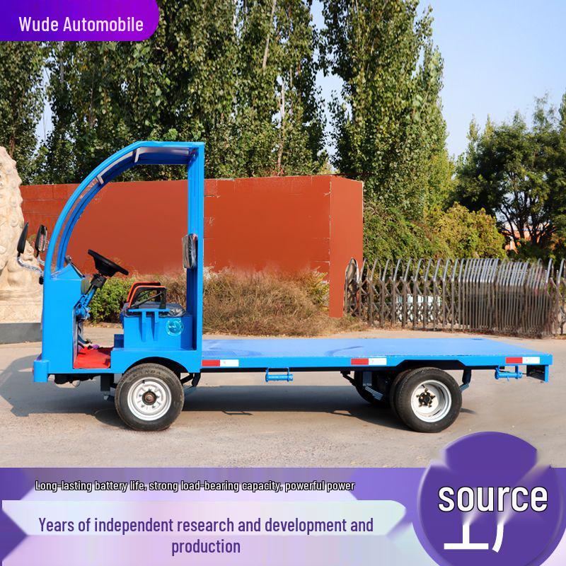 Electric Four-Wheel Flatbed Truck for Warehouse and Logistics
