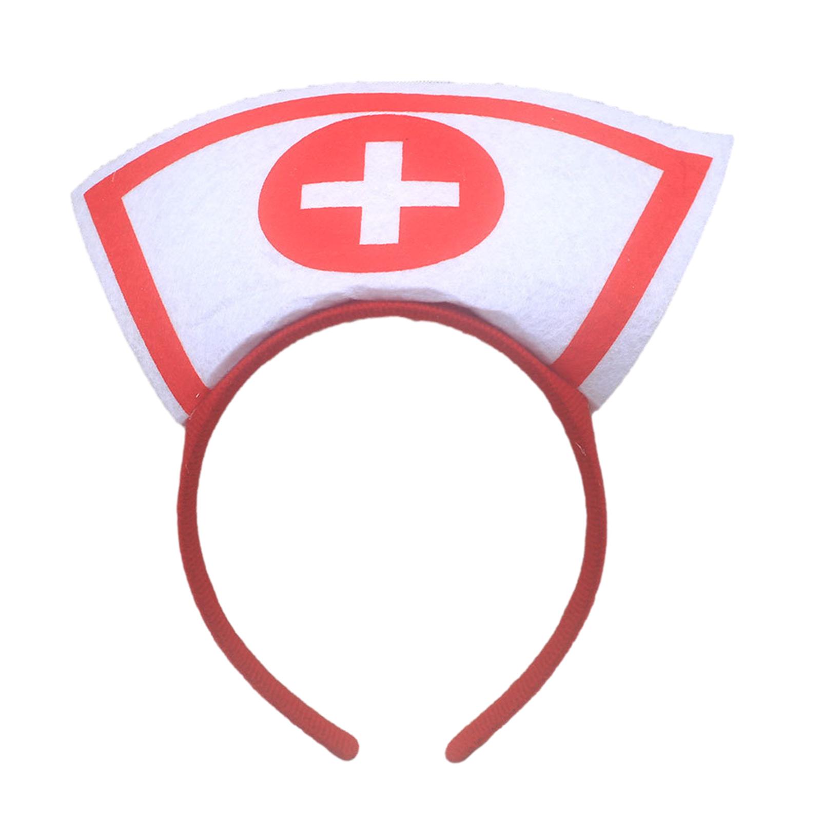 

Delicate Halloween Nurse Hat Hair Hoop Headbands Hair Bands Party Decoration for Girls and Womens Photo Props красный