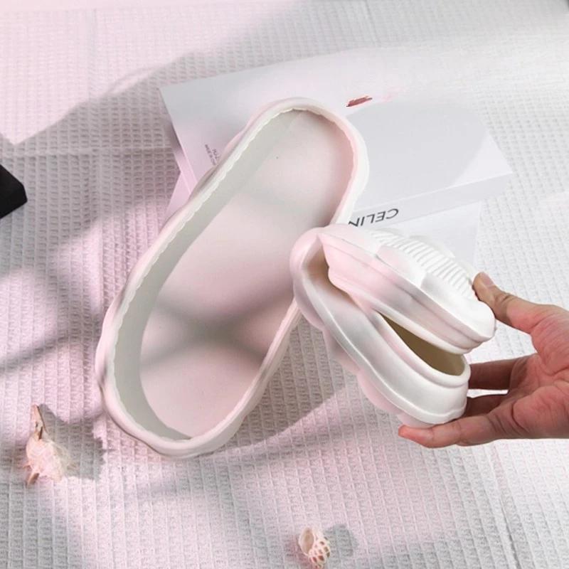 Non-Slip Slip-On Thickened Plush Handmade Cloud Shape Shoe Sole Crochet EVA Slippers Bottoms Yarn Material Kit for Shoe Making