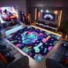 1PC Custom Name Frog Music Neon Party Theme Floor Mat Ideal for Living Room, Game Rooms, Office, Bedroom,Floor Mat Playful Design