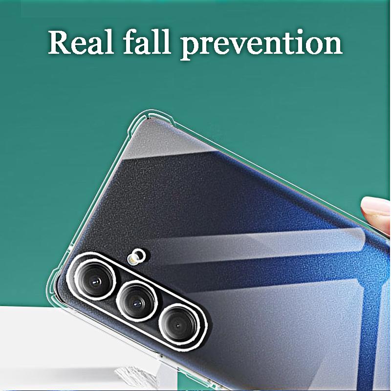 Transparente Handyhülle für Samsung Galaxy M55 M15 5G M54 M34 M14 M05 Rückseite Schutzhülle Kameraobjektiv Weiche TPU-Hülle