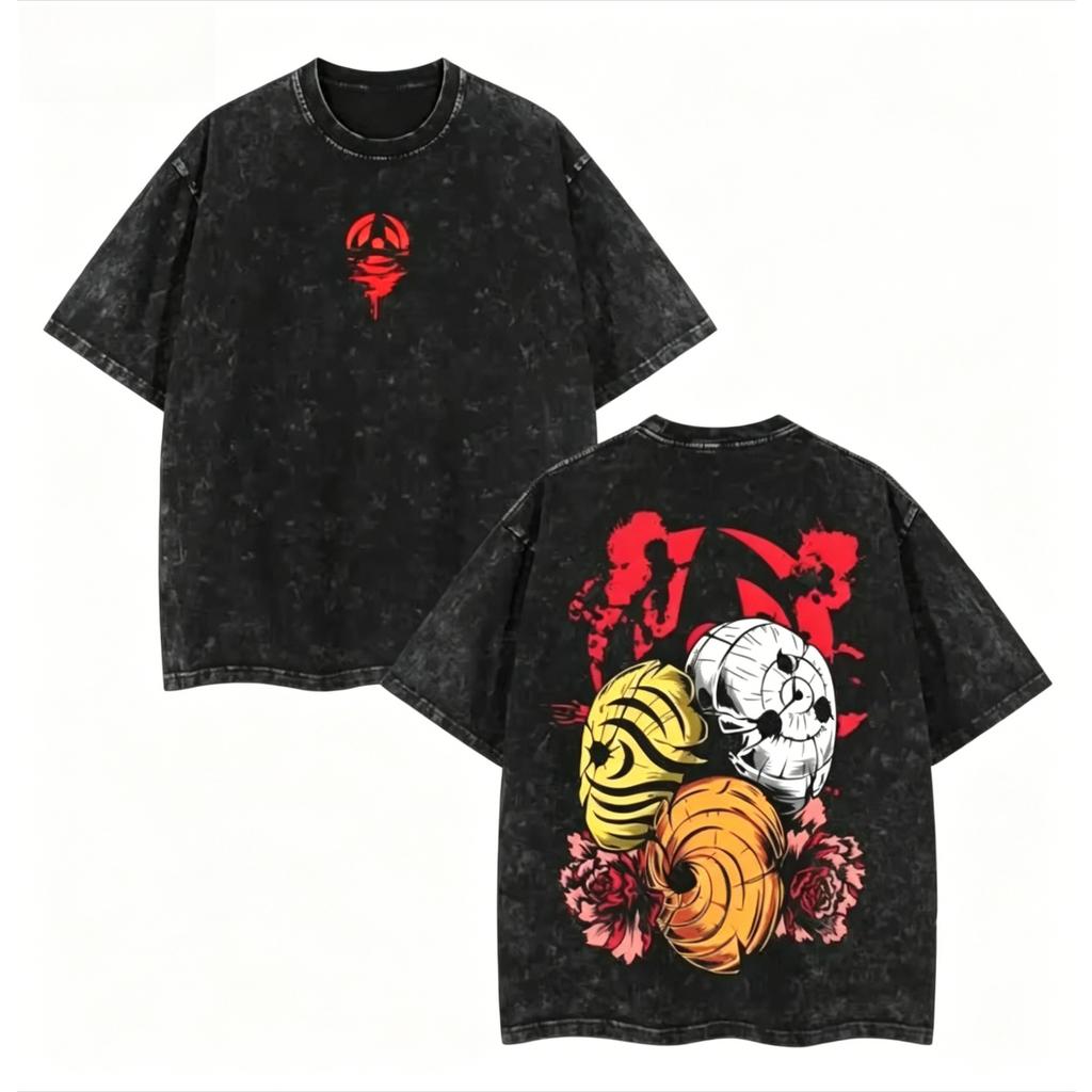 Itachi Susanoo Tshirt Naruto Shippuden Tee Vintage Washed Retro Anime Harajuku Streetwear Mens Graphic Clothes Top Streetwear