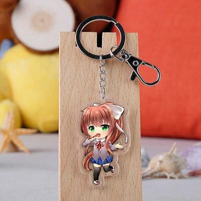 Cartoon Doki Doki Literature Club Keychain Monika Acrylic Keyring Pendant