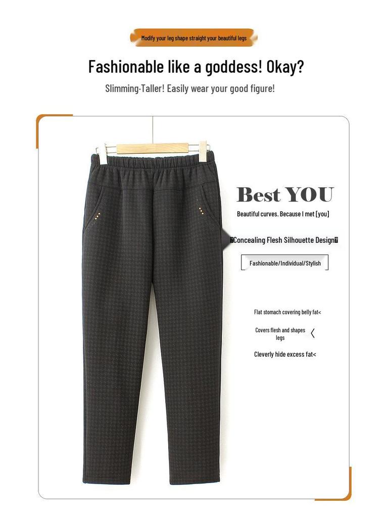Autumn/Winter Women's Trousers for Middle-Aged & Elderly: Mom's Straight-Leg & Grandma's Loose Fit, Long Casual Pants