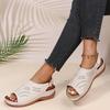 Women's Shoes Spring and Summer New Cut-out Back Buckle Fish Mouth Retro Ethnic Style Casual Large Size Solid Color Sandals In Stock
