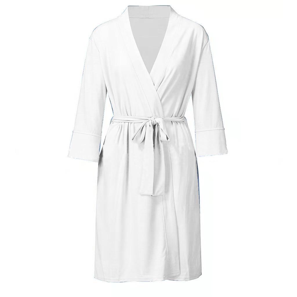 Soft Cotton Women's Kimono Robe - Bathrobe & Loungewear Sleepwear