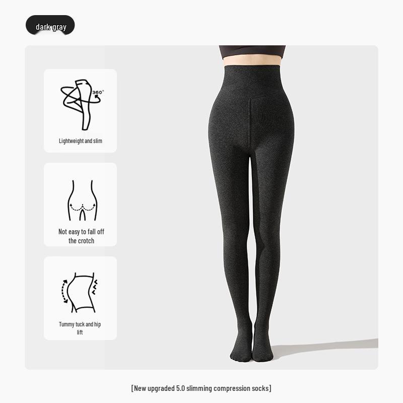 Tall Women's Extra Long Compression Leggings - Anti-Roll Fleece Lined Tights for Autumn/Winter