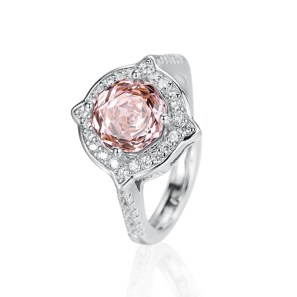 New Flash Rose Millennial Cut Zircon Colored Treasure Ring Luxury Ring