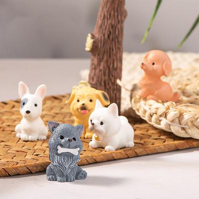 Micro Mini Dog Miniatures Figurines Resin Dog Ornament Doll Gifts For Kid Toys Desktop Model DIY Home Decoration Accessories