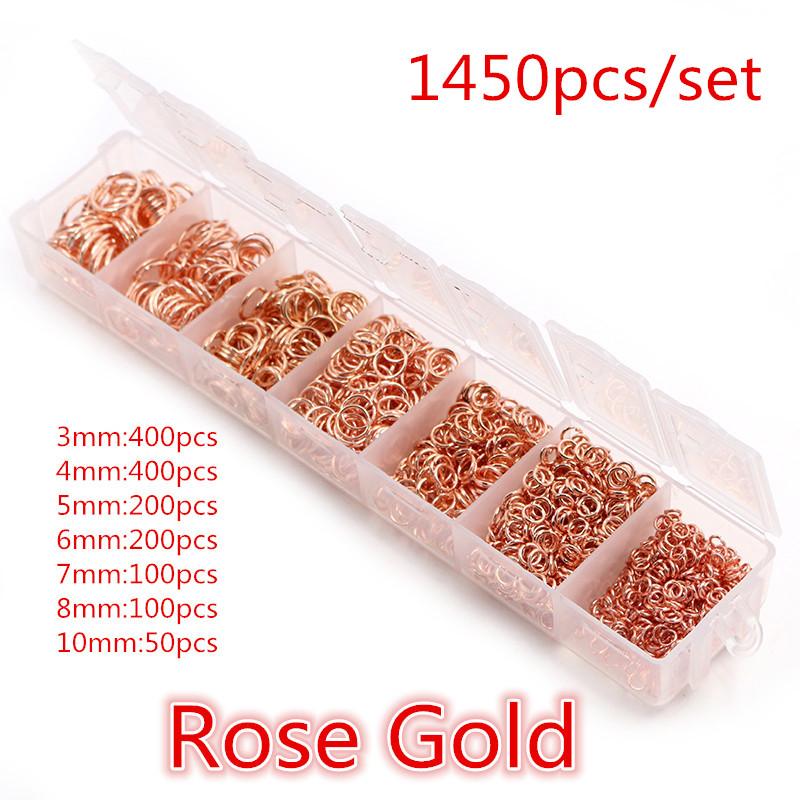 One Set Box 3 4 5 6 7 8 10mm Bronze Gold Silver Palted Open Jump Rings Split Rings Link Loop For DIY Jewelry Making Findings