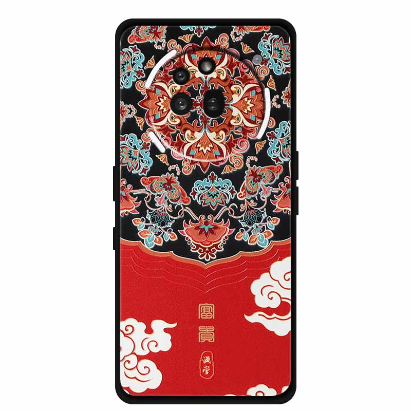 3D Prägehülle Für Nothing Phone 3A Pro Hülle 3 A Pro Hülle Blumen Schwarzes Silikon Weiche Rückabdeckung Für Nothing Phone3A Pro Hülle
