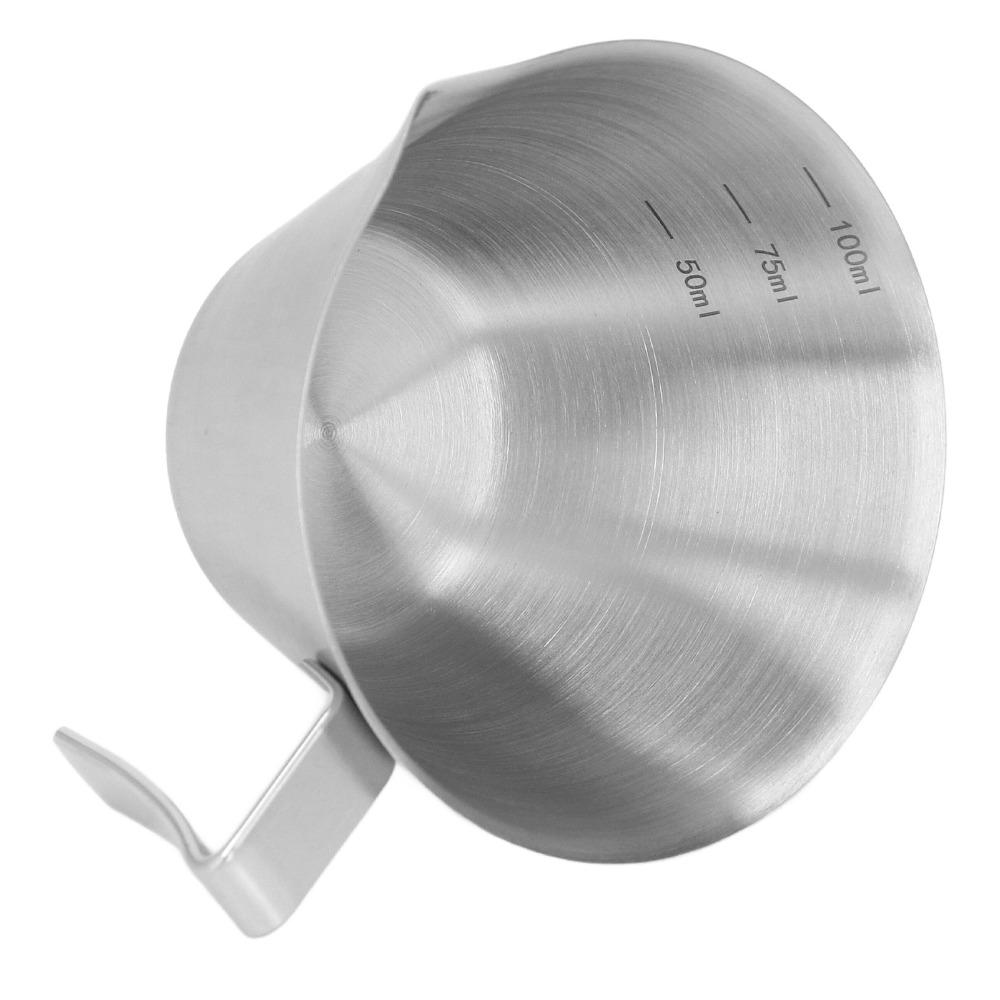 100 ML Kapazität Kaffeemessbecher Edelstahl Espresso Tasse Getränkemessgerät Kaffeezubereitung