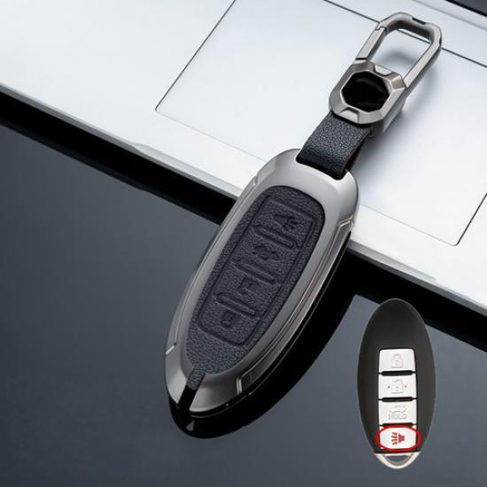 Zinc Alloy Leather Car Key Case Cover For Nissan Murano Tiida Maxima Pathfinder