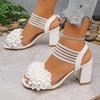 2026 Neuer Modischer Feenstil High-Heel Sandalen Bequem Zwei-Trage-Design Blockabsatz