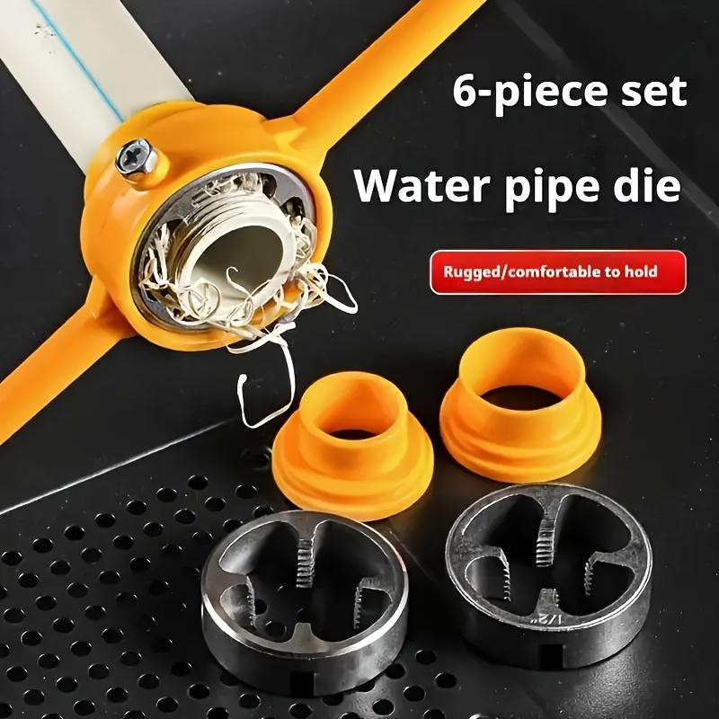 6pcs Plumbing Tap Set Plastic Pipe Thread Tool 6pcs Water Faucet Board Teeth Manual Easy Threading Wrench Set for 4mm, 6mm, and 1 Inch PVC Pipes