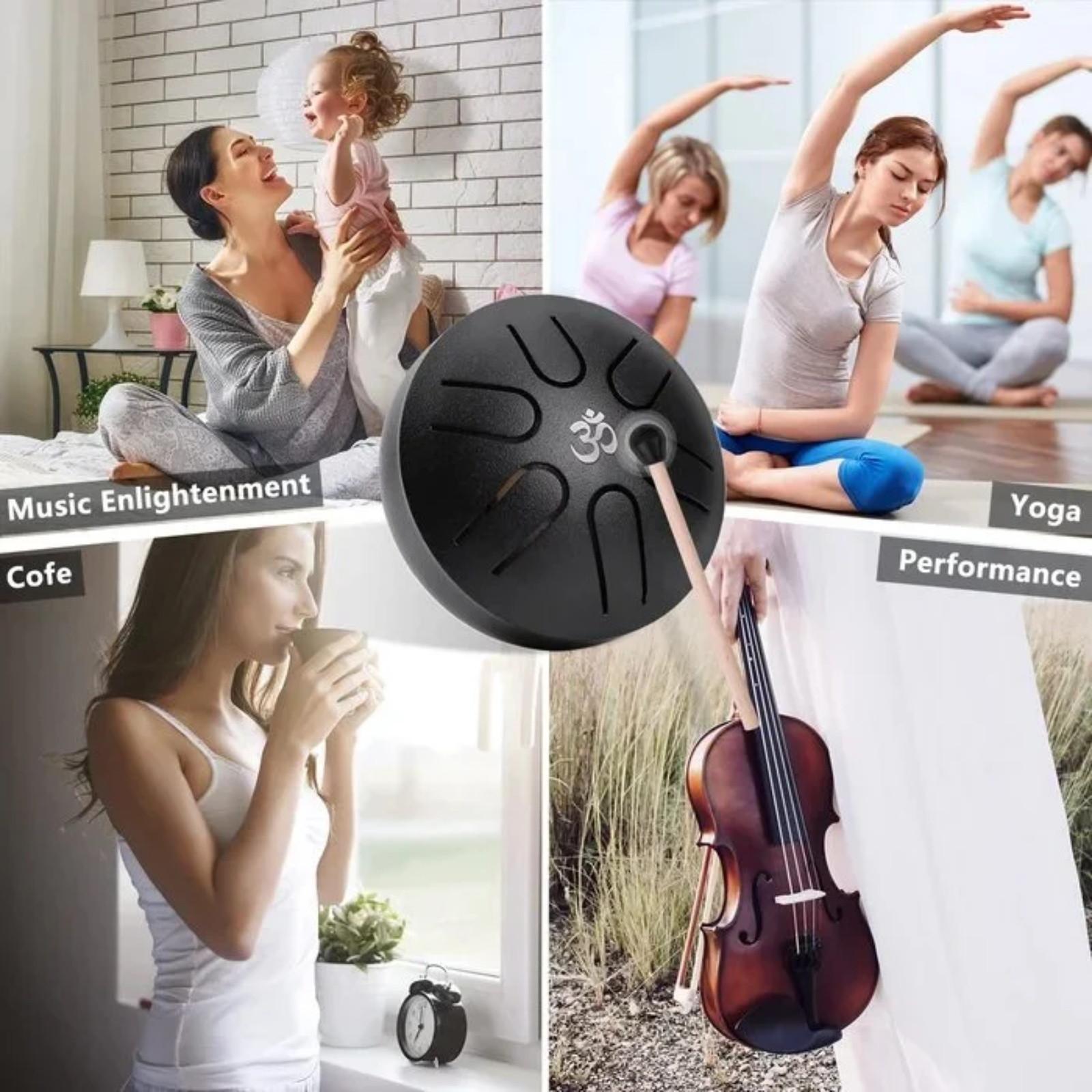 

Міні-мікробарабан з язиком, ударний ручний барабан із сумкою для нотної книги Mallet Finger Picks золотий