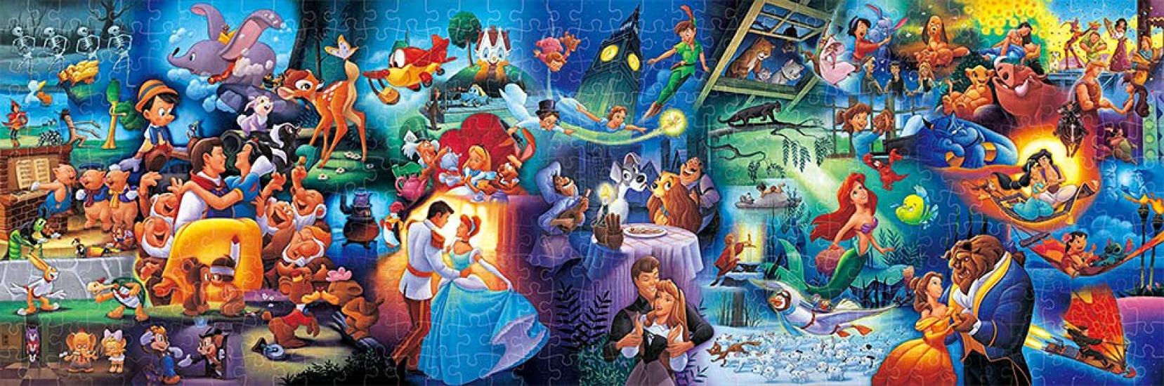

Tenyo [Made in Japan] 456-Piece Stained Art Gyutto Series Jigsaw Puzzle, Disney Character Famous Scenes (18.5x55.5cm), DG-456-741, with Service Card