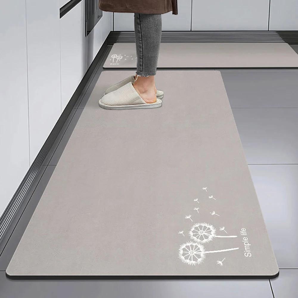 1/2pcs Kitchen Floor Mat, Anti-Slip And Absorbent Foot Mat, Long Strip Carpet, Modern Style Home Decoration Carpet