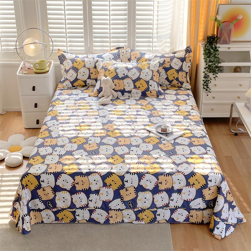 Floral Printed Bed Sheet Set Roses Design Bed Sheets Soft Breathable Fabric Flat Sheet with Pillowcases Queen Size Bedding Set