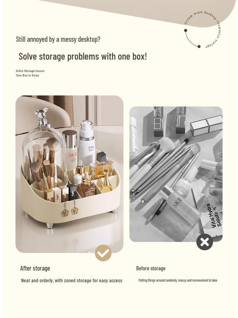 Lippenstift-Aufbewahrungsbox mit staubdichtem Deckel für Badezimmer-Waschtisch