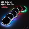 LED Car Cup Holder Light 7 Colors Light Up Cup Coaster USB Rechargeable Interior