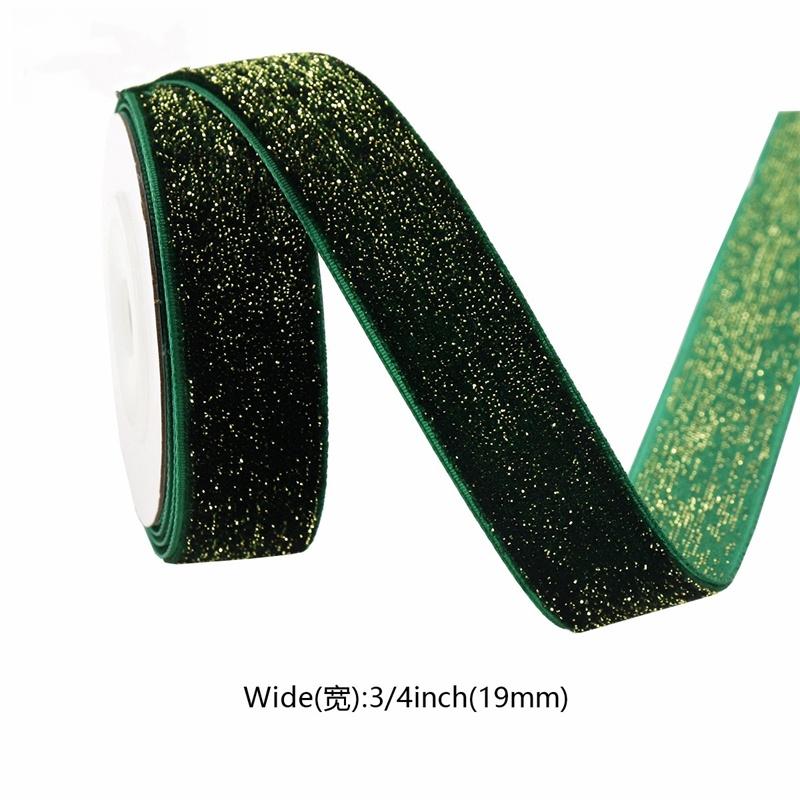 5 yardů zelená sametová stuha pro ručně vyráběné dárkové balicí potřeby domácí párty vánoční dekorace